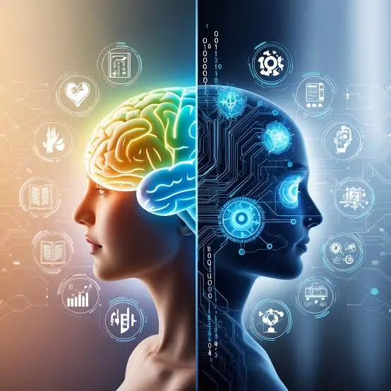 What is Artificial Intelligence. A visual representation of how artificial intelligence and technology work together to process information like a human brain.